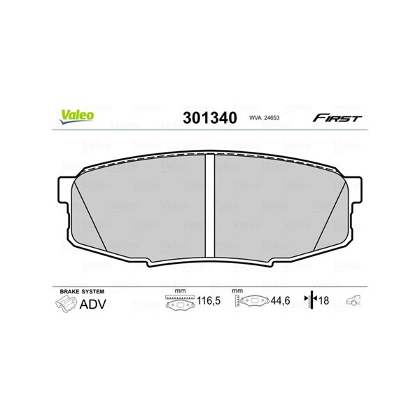 Bromsbeläggsats, Bakaxel, Framaxel Valeo 301340 VALEO Bromsbeläggsats, Bakaxel, Framaxel Valeo 301340 VALEO