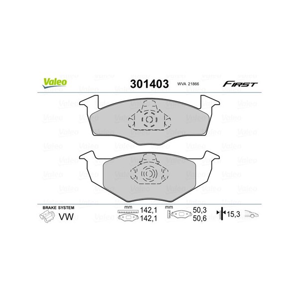 Bromsbeläggsats, Framaxel Valeo 301403 VALEO