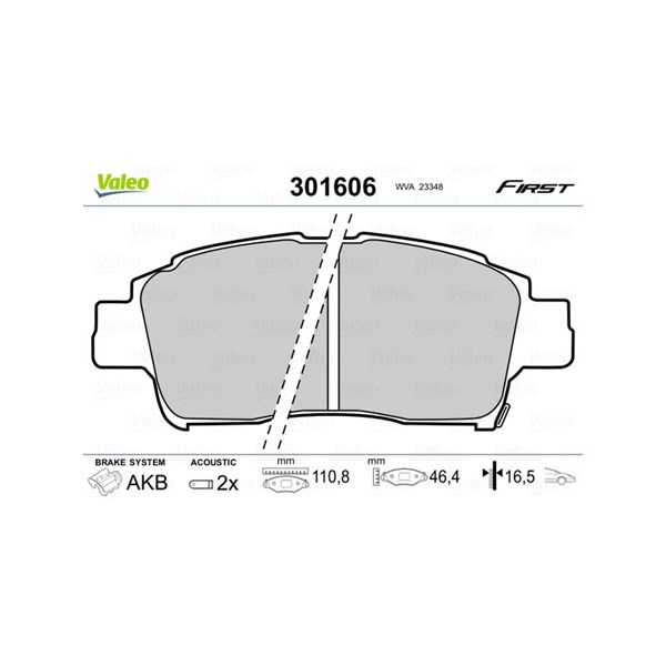 Bromsbeläggsats, Framaxel Valeo 301606 VALEO