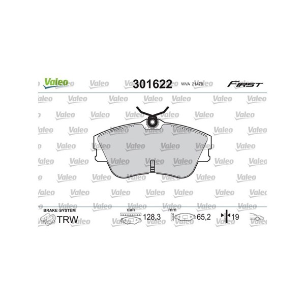 Bromsbeläggsats Solid, Framaxel Valeo 301622 VALEO Bromsbeläggsats Solid, Framaxel Valeo 301622 VALEO
