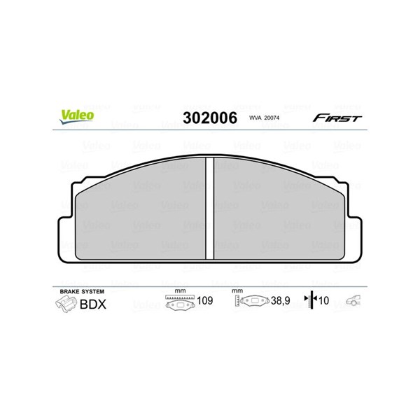 Bromsbeläggsats, Bakaxel Valeo 302006 VALEO Bromsbeläggsats, Bakaxel Valeo 302006 VALEO