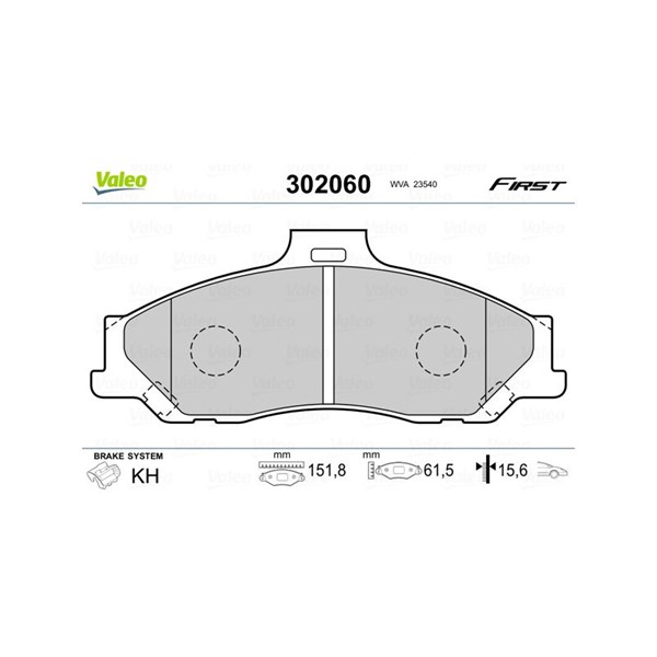 Bromsbeläggsats, Framaxel Valeo 302060 VALEO