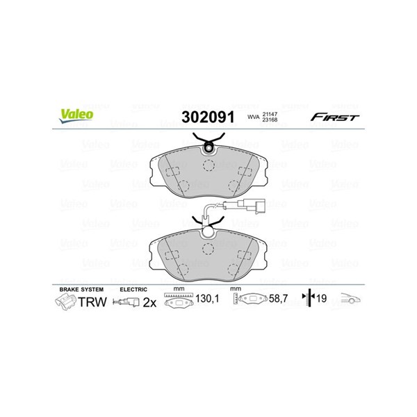 Bromsbeläggsats, Framaxel Valeo 302091 VALEO