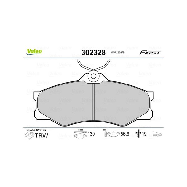 Bromsbeläggsats, Framaxel Valeo 302328 VALEO