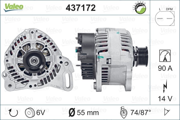 Generator 14V 90A Valeo 437172 VALEO