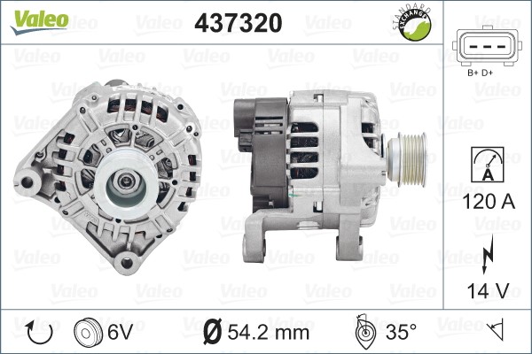 Generator 14V 120A Valeo 437320 VALEO