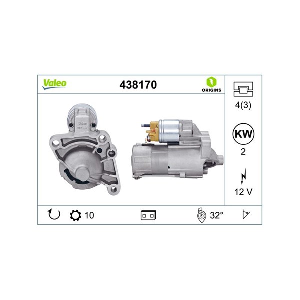 Startmotor 12V Valeo 438170 VALEO