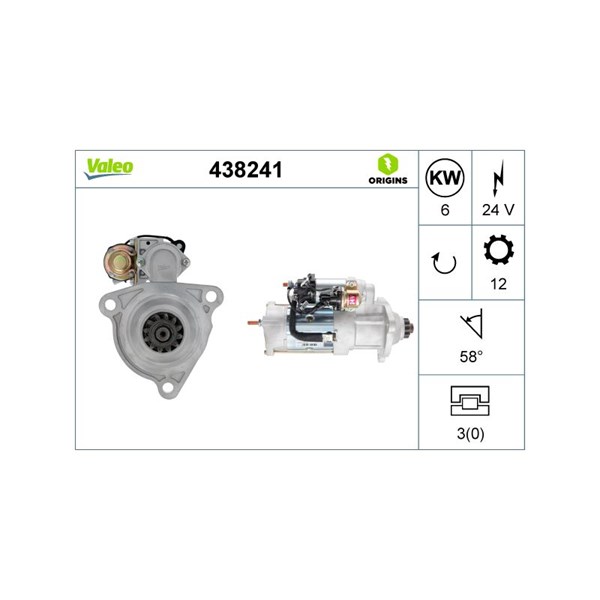 Startmotor 24V Valeo 438241 VALEO
