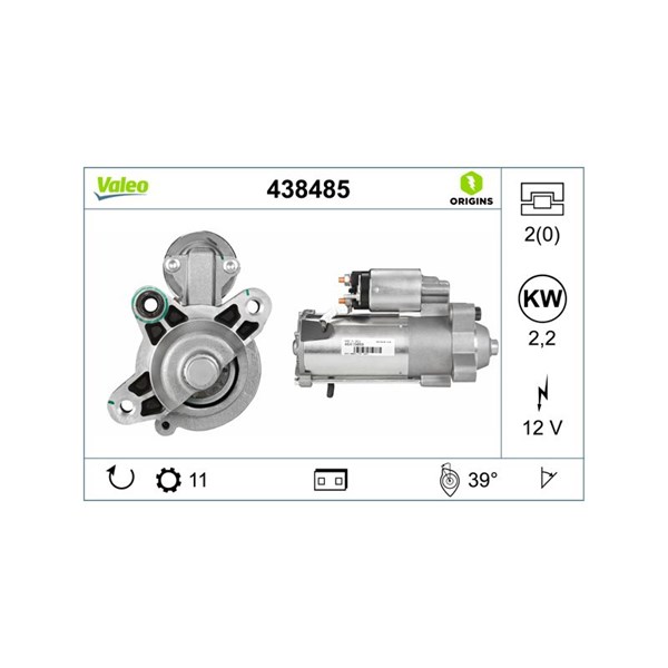 Startmotor 12V Valeo 438485 VALEO