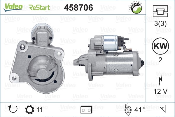 Startmotor 12V Valeo 458706 VALEO