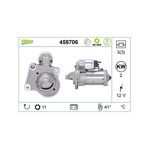 Startmotor 12V Valeo 458706 VALEO