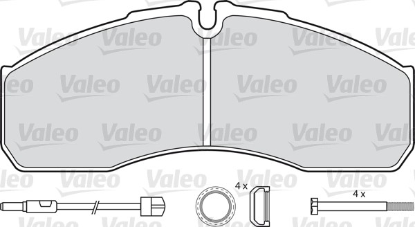 Bromsbeläggsats, Framaxel Valeo 541663 VALEO