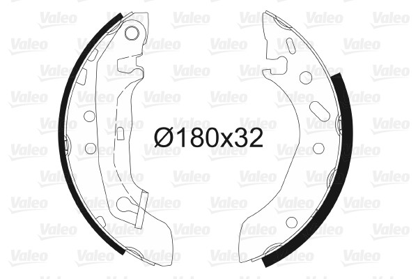 Bromsbackar, sats, Bakaxel Valeo 562085 VALEO