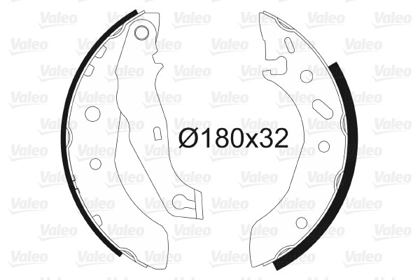 Bromsbackar, sats, Bakaxel Valeo 562635 VALEO