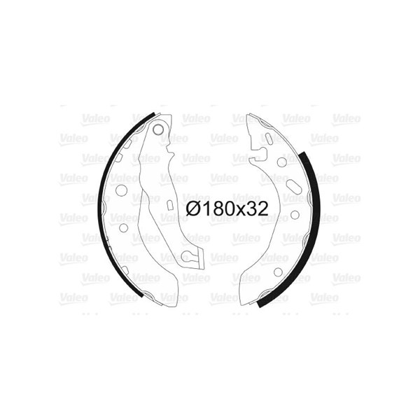 Bromsbackar, sats, Bakaxel Valeo 562635 VALEO