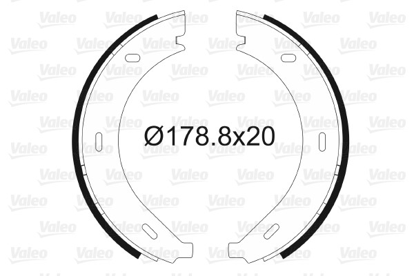 Bromsbackar, sats, parkeringsbroms, Bakaxel Valeo 562745 VALEO