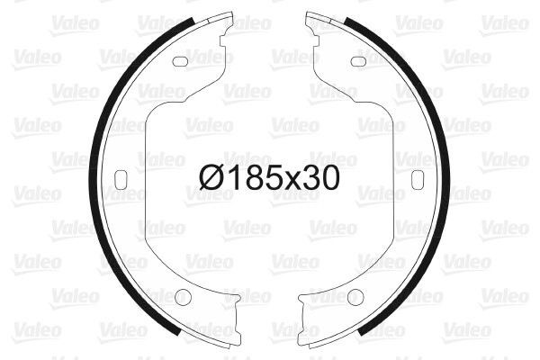 Bromsbackar, sats, parkeringsbroms, Bakaxel Valeo 562805 VALEO