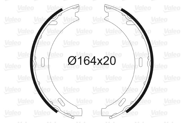 Bromsbackar, sats, parkeringsbroms, Bakaxel Valeo 562807 VALEO