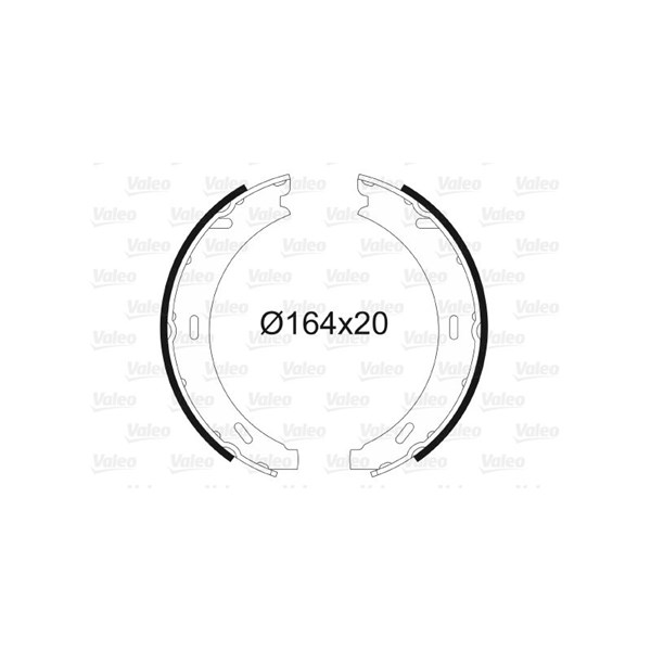 Bromsbackar, sats, parkeringsbroms, Bakaxel Valeo 562807 VALEO