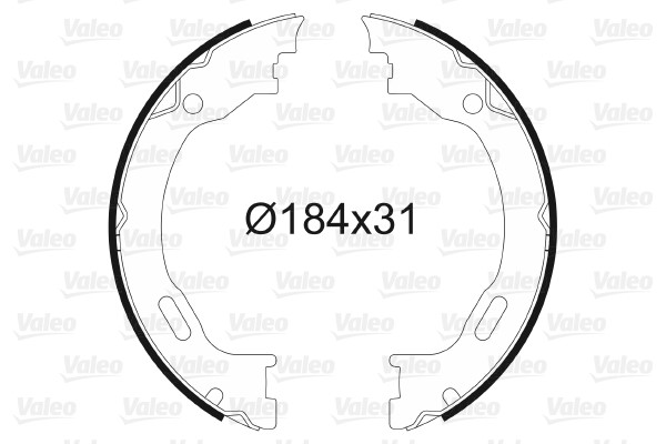Bromsbackar, sats, parkeringsbroms, Bakaxel Valeo 564010 VALEO