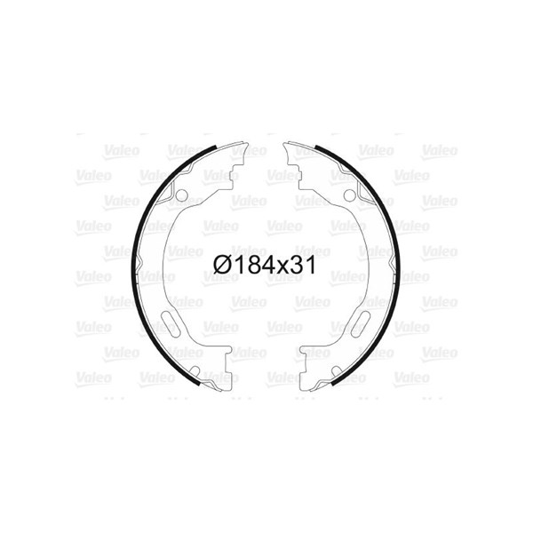 Bromsbackar, sats, parkeringsbroms, Bakaxel Valeo 564010 VALEO