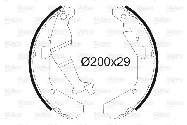 Bromsbackar, sats, Bakaxel Valeo 564102 VALEO