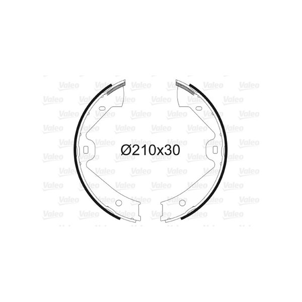 Bromsbackar, sats, parkeringsbroms, Bakaxel Valeo 564137 VALEO