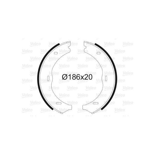Bromsbackar, sats, parkeringsbroms, Bakaxel Valeo 564145 VALEO