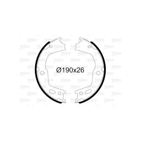 Bromsbackar, sats, parkeringsbroms, Bakaxel Valeo 564166 VALEO