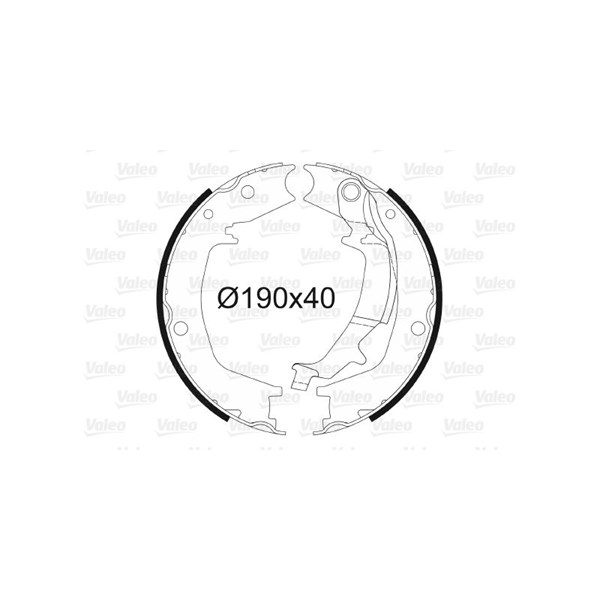 Bromsbackar, sats, parkeringsbroms, Bakaxel Valeo 564181 VALEO
