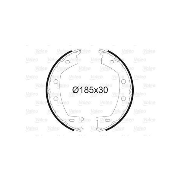 Bromsbackar, sats, parkeringsbroms, Bakaxel Valeo 564198 VALEO Bromsbackar, sats, parkeringsbroms, Bakaxel Valeo 564198 VALEO
