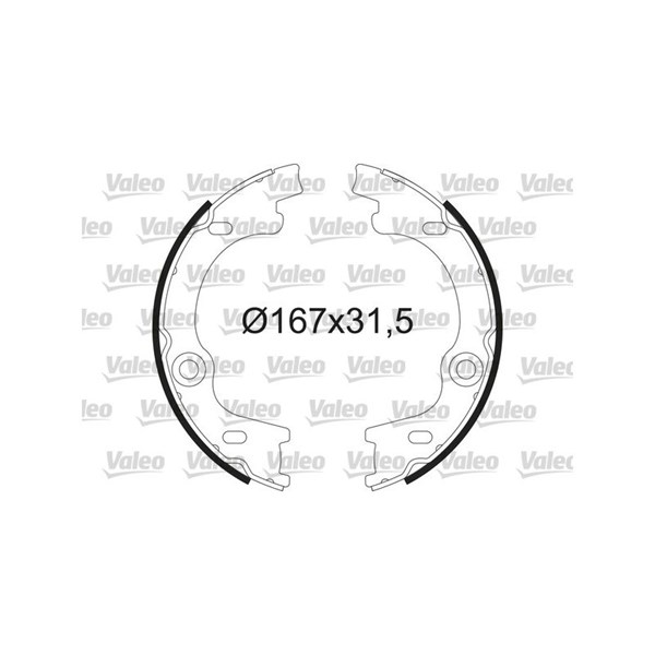 Bromsbackar, sats, parkeringsbroms, Bakaxel Valeo 564212 VALEO