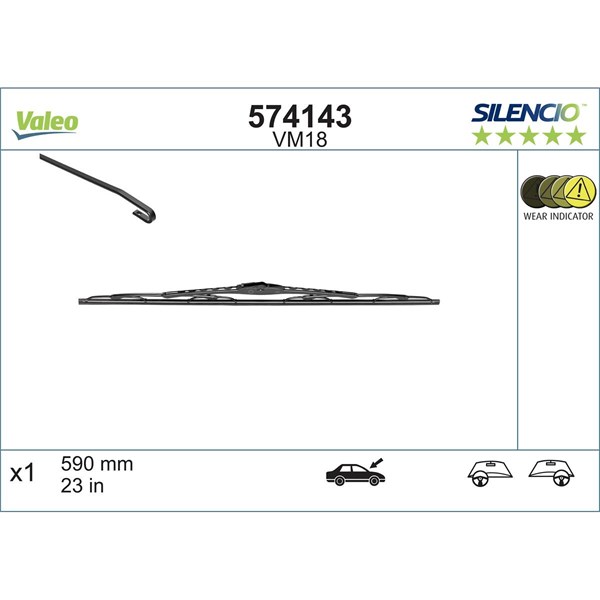 Torkarblad, Passagerarsida Valeo 574143 VALEO