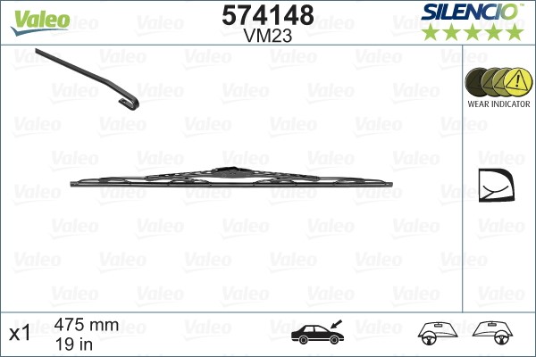 Torkarblad, Passagerarsida Valeo 574148 VALEO