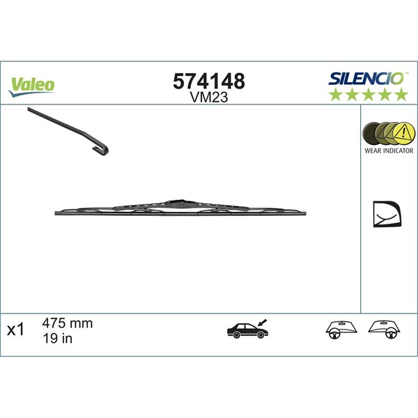 Torkarblad, Passagerarsida Valeo 574148 VALEO