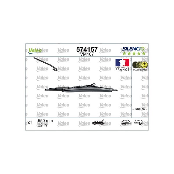 Torkarblad, Bak, Förarsida, Passagerarsida Valeo 574157 VALEO Torkarblad, Bak, Förarsida, Passagerarsida Valeo 574157 VALEO