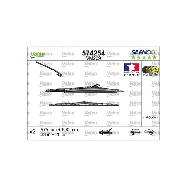Torkarblad, Fram Valeo 574254 VALEO Torkarblad, Fram Valeo 574254 VALEO
