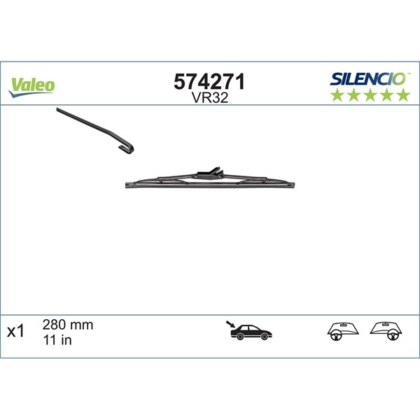 Torkarblad, Bak Valeo 574271 VALEO