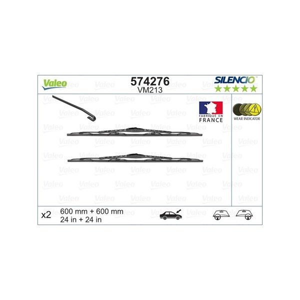 Torkarblad, Fram Valeo 574276 VALEO Torkarblad, Fram Valeo 574276 VALEO