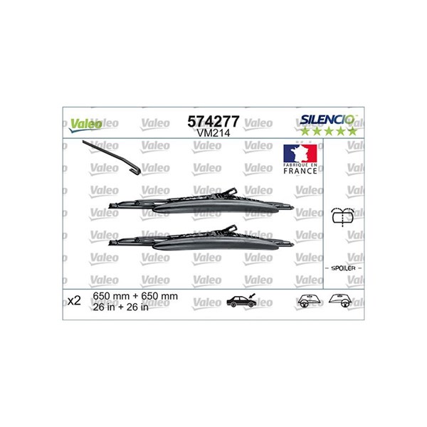 Torkarblad, Fram Valeo 574277 VALEO Torkarblad, Fram Valeo 574277 VALEO