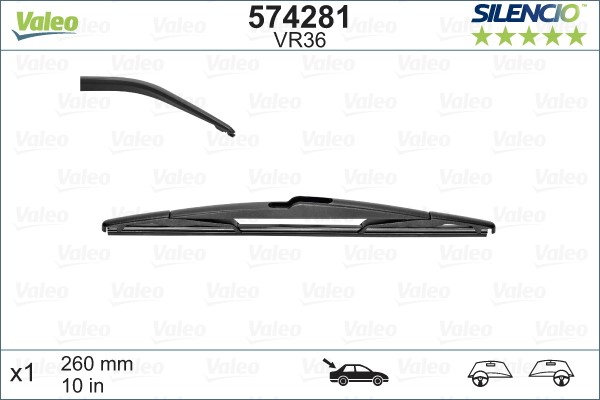 Torkarblad, Bak Valeo 574281 VALEO