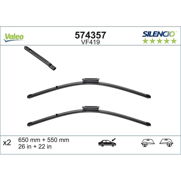 Torkarblad, Fram Valeo 574357 VALEO Torkarblad, Fram Valeo 574357 VALEO