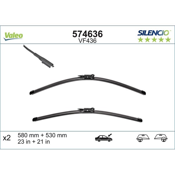 Torkarblad, Fram Valeo 574636 VALEO Torkarblad, Fram Valeo 574636 VALEO