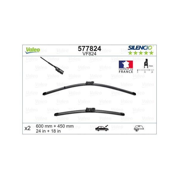 Torkarblad, Fram Valeo 577824 VALEO Torkarblad, Fram Valeo 577824 VALEO