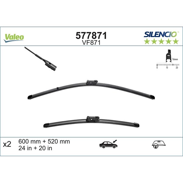 Torkarblad, Fram Valeo 577871 VALEO Torkarblad, Fram Valeo 577871 VALEO