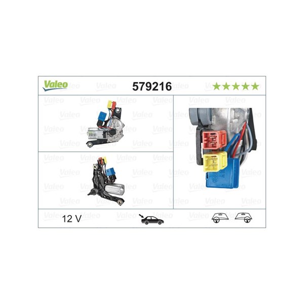 Torkarmotor 12V, Bak Valeo 579216 VALEO