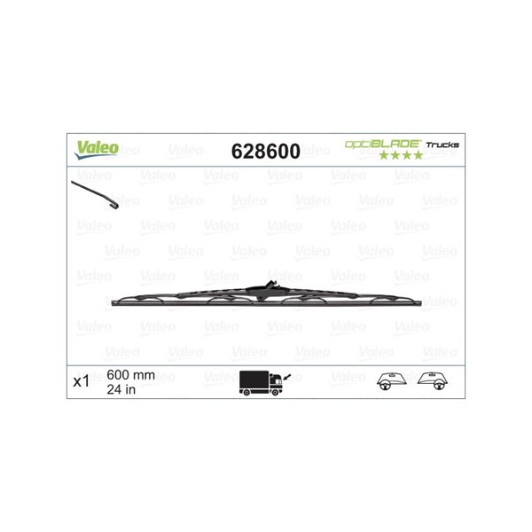 Torkarblad, Förarsida, Passagerarsida Valeo 628600 VALEO