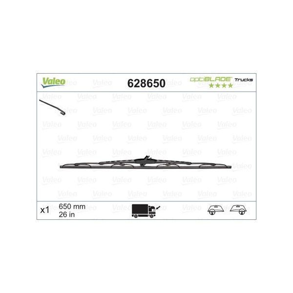 Torkarblad, Förarsida Valeo Optiblade trucks 628650 VALEO
