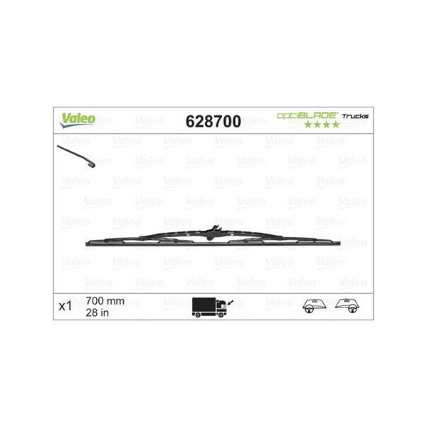 Torkarblad, Fram, Förarsida Valeo Optiblade trucks 628700 VALEO