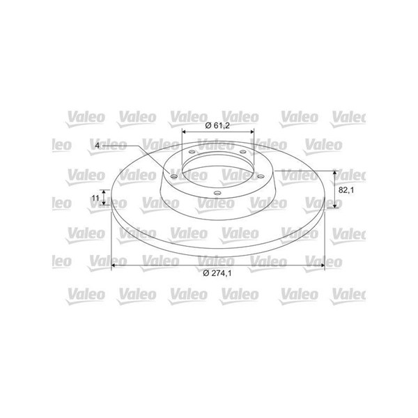 Bromsskiva Solid, Bakaxel Valeo Coated 675401 VALEO